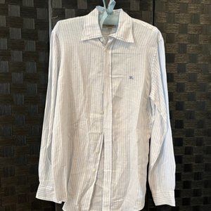 Burberry White and Blue Striped Shirt